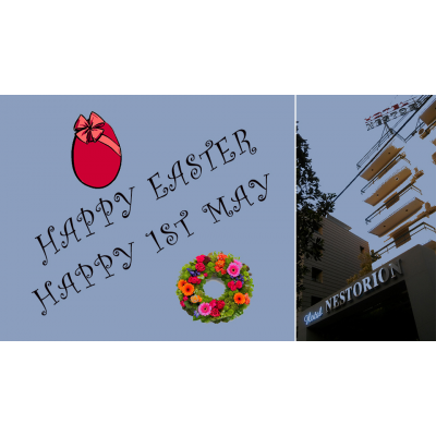 Best wishes for happy Easter and joyful 1er May